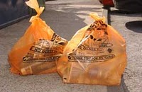 Orange best sale recycling bags